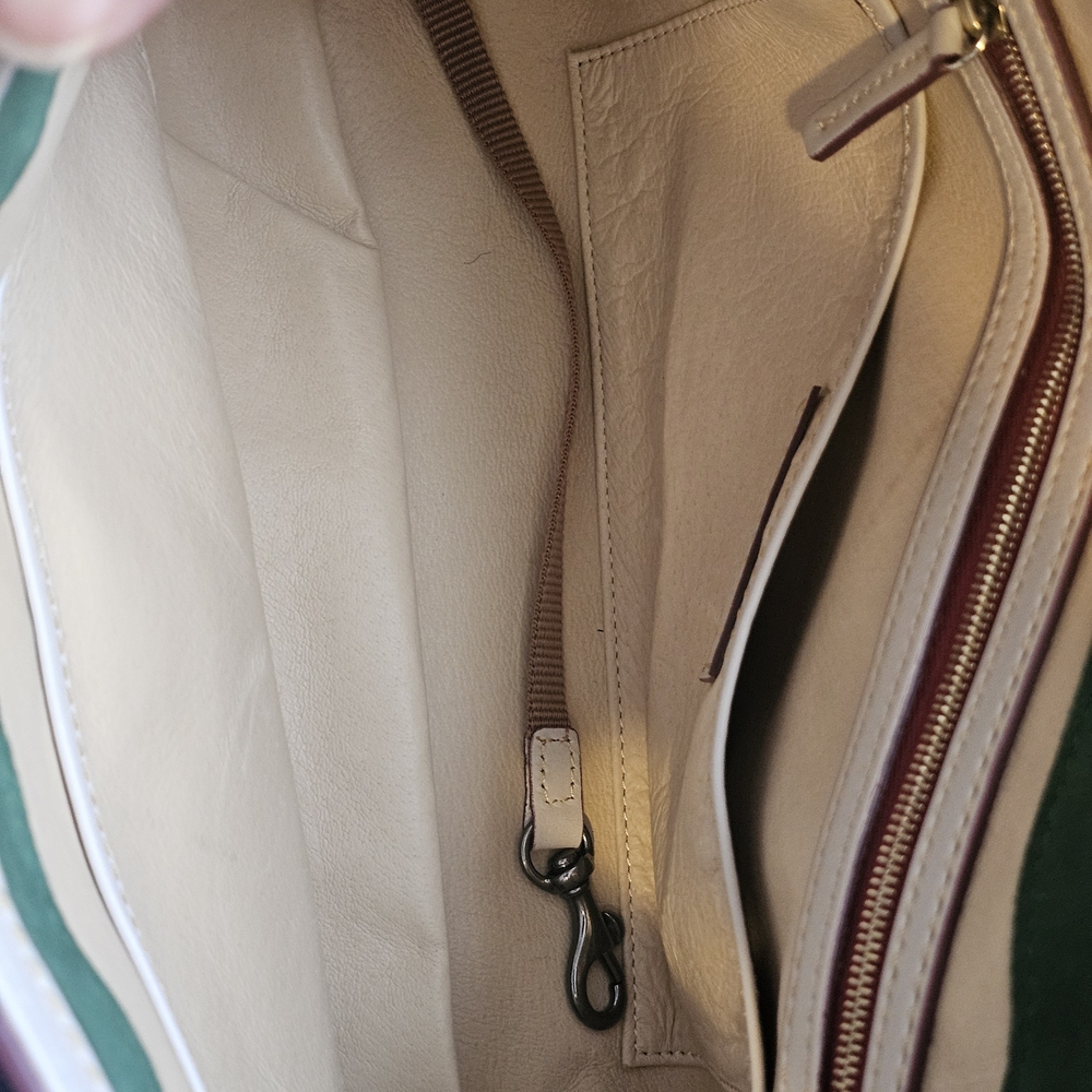 Dooney & Bourke Florentine Leather Cream Satchel with Gold Accents NWOT - Picture 8 of 14